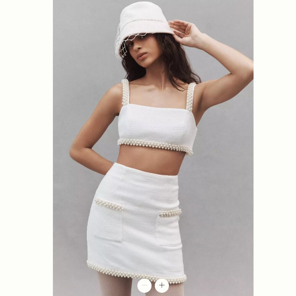 Hutch Adley Pearl-Trimmed Tweed Bridal Set